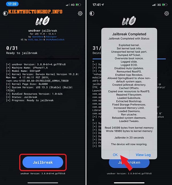 Jailbreak iOS 13 bằng unc0ver