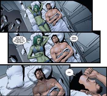 Gamora và Tony Stark