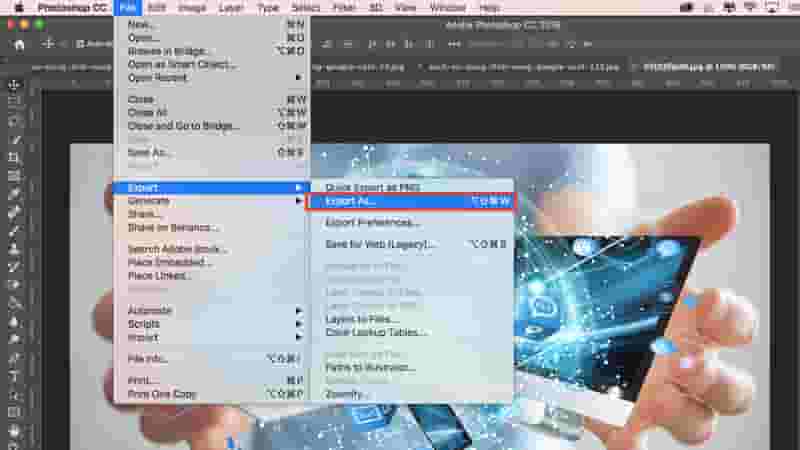 Cách chuyển file PSD sang JPG, PNG, BMP hoặc GIF trên Adobe Photoshop CC