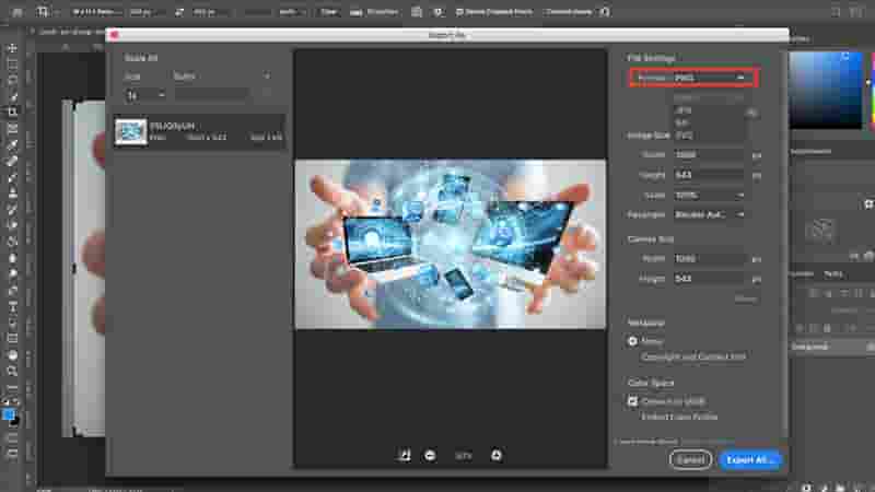 Cách chuyển file PSD sang JPG, PNG, BMP hoặc GIF trên Adobe Photoshop CC
