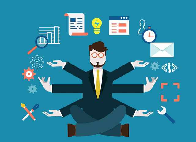 Human resources and self-development. Modern business – vector illustration