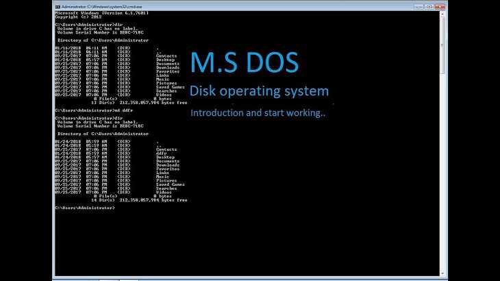 hệ điều hành MS-DOS trên máy tính