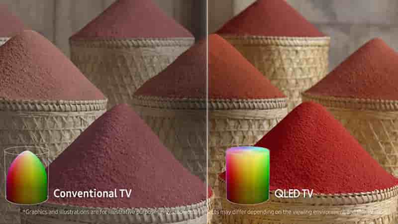 QLED TV có khả năng thể hiện chính xác 100% dải màu sắc