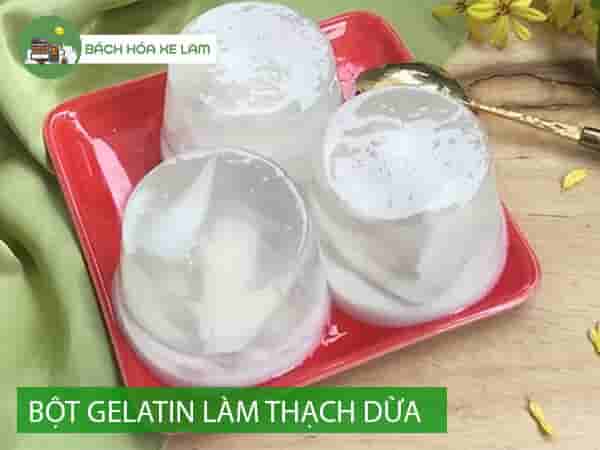 Cách làm thạch dừa bằng bột gelatin