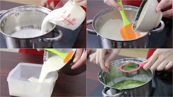 Bước 1 Nấu khúc bạch Chè khúc bạch sử dụng gelatin