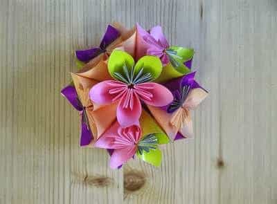 Cách xếp quả cầu hoa bằng giấy theo phong cách origami tuyệt đẹp - Hình 8