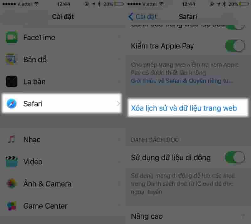Cách xóa bộ nhớ cache Safari trên iPhone