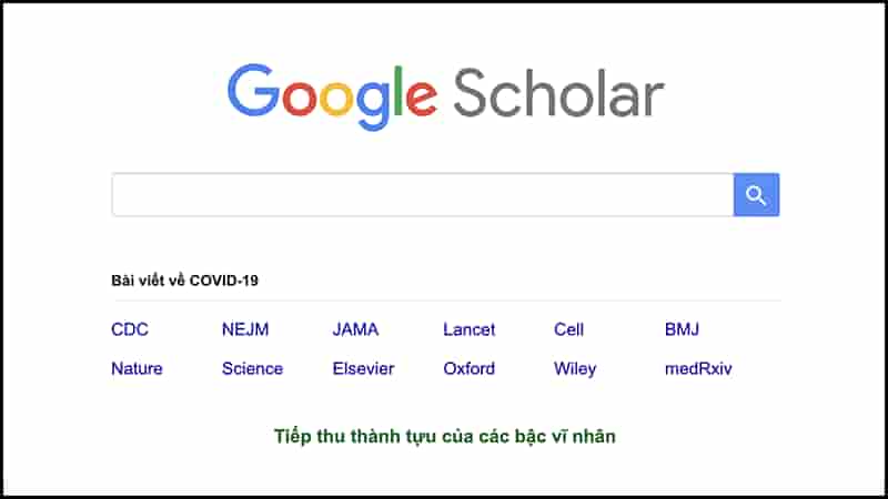 Google Scholar là công cụ tìm kiếm trong lĩnh vực học thuật