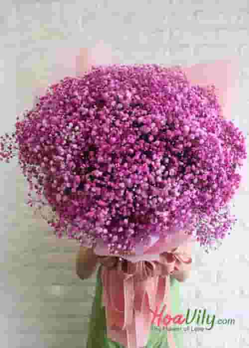 Bó hoa baby hồng khô tuyệt đẹp