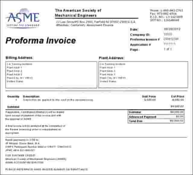 proforma invoice mẫu