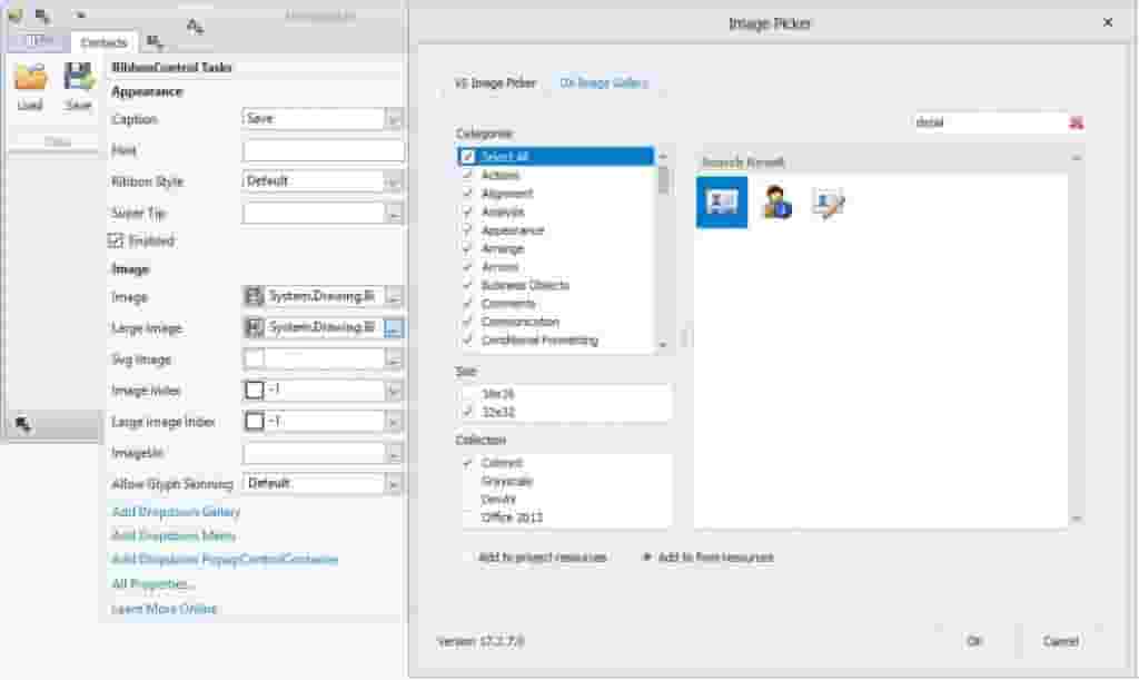 Sử dụng Image Picker để lấy biểu tượng DevExpress cung cấp sẵn