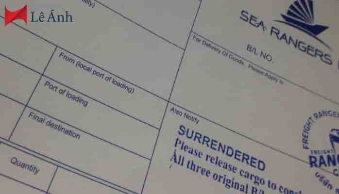Surrendered Bill of Lading (Vận đơn điện giao hàng – Vận đơn xuất trình)