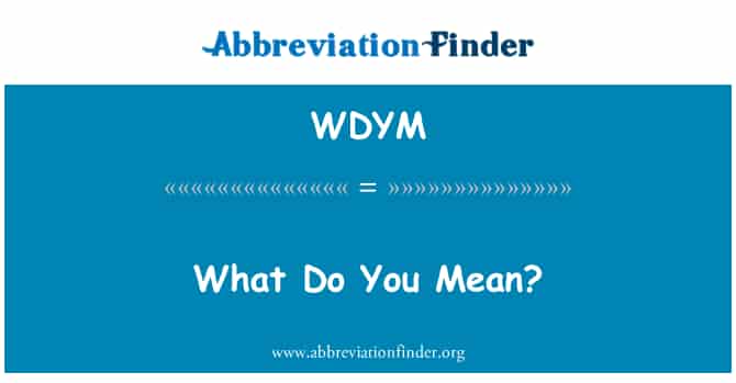 WDYM định nghĩa: Ý bạn nghĩa là gì?